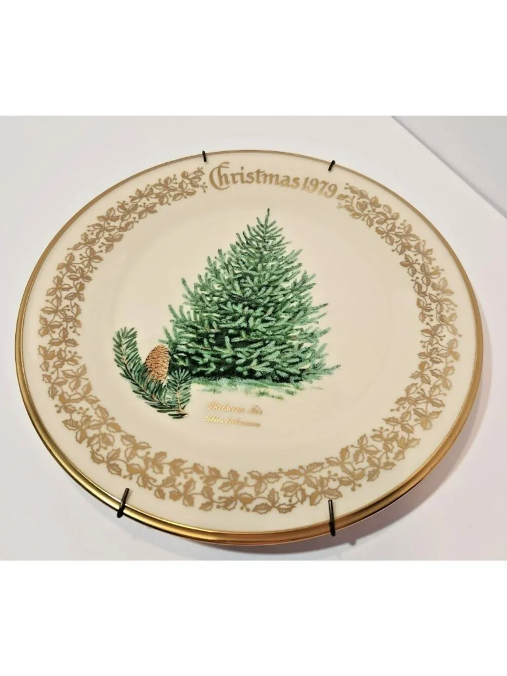 Vtg Lenox 1979 Christmas Plate Commemorative Issue Balsam Fir with Box